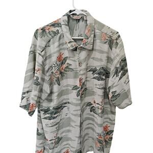 Men's I Zod 100% Silk Flower Shirt, Size XL